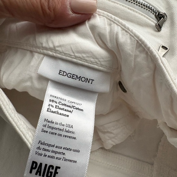 PAIGE White Skinny Jeans with Modern Zipper Details - Picture 5 of 6